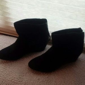 Black suede ankle boots